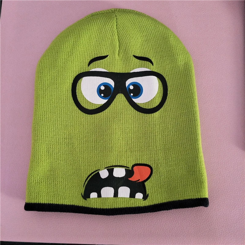 Vogue Смешные выражение зима теплая Вязание в полоску прихоти go out эластичные