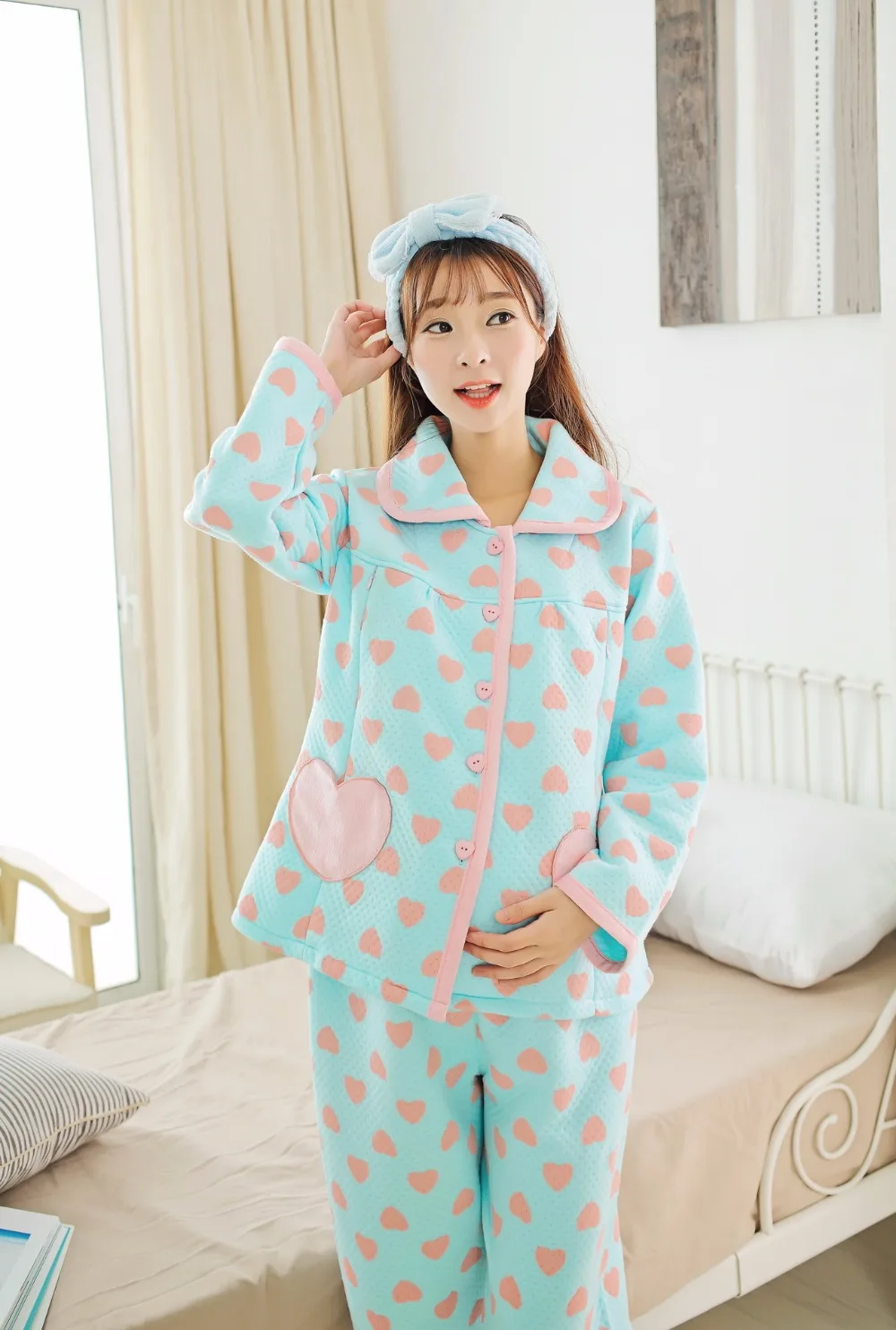 Happyisland Femme enceinte пижамы Зима Maternidade грудного Вскармливания Пижамы Для женщин hamile gecelik Vestidos Pijama для Беременность