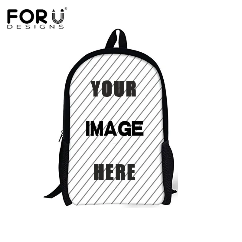 FORUDESIGNS/классный принт, Джинсовый Рюкзак с кошкой и собакой для детей, высокий ученик начальной школы, Детский рюкзак, школьные сумки для девочек и подростков - Цвет: custom