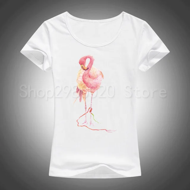Футболка с фламинго, Женская забавная футболка, Let's Flamingos, вечерние футболки, женские топы, графические футболки, женская одежда tumblr, Азиатский размер - Цвет: 14