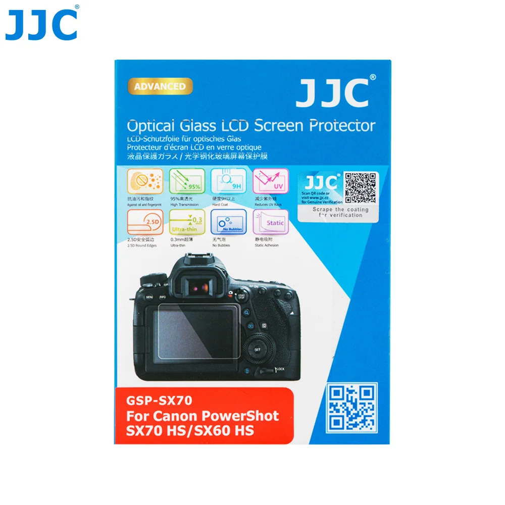 

JJC LCD Screen Protector 9H Tempered 95% high transmittance Glass Guard Film for Canon PowerShot SX70 HS SX60 HS Digital Camera