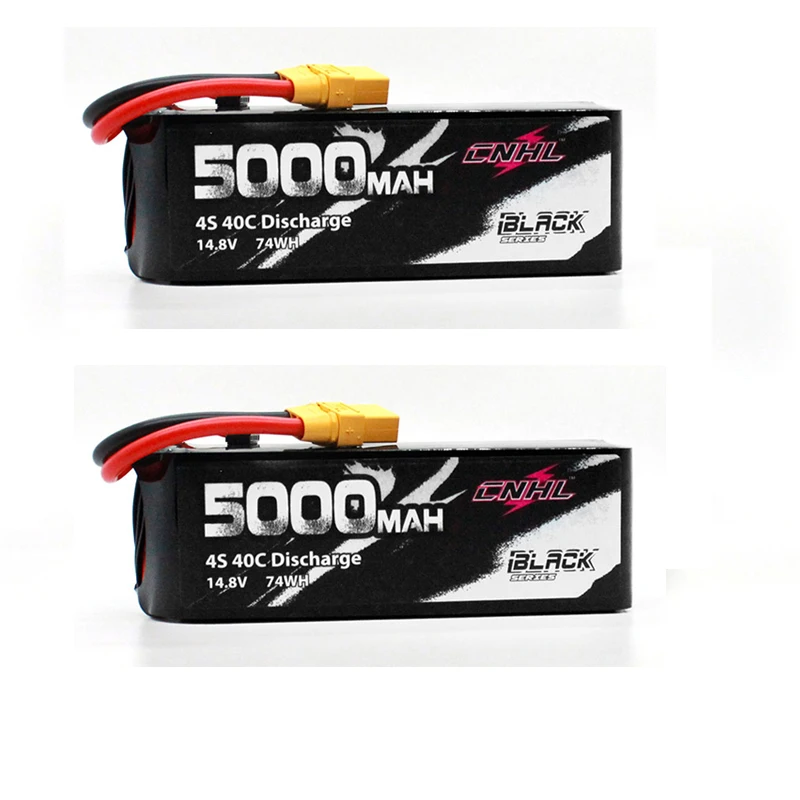 2PCS 14.8V 4S 1/из 2 предметов CNHL черная серия 5000 мА/ч, 11,1 V/14,8 V 3S 4S 40C Lipo Батарея XT90 Разъем для RC Дроны с видом от первого лица Квадрокоптер Мощность зарядки - Цвет: 2PCS 14.8V 4S