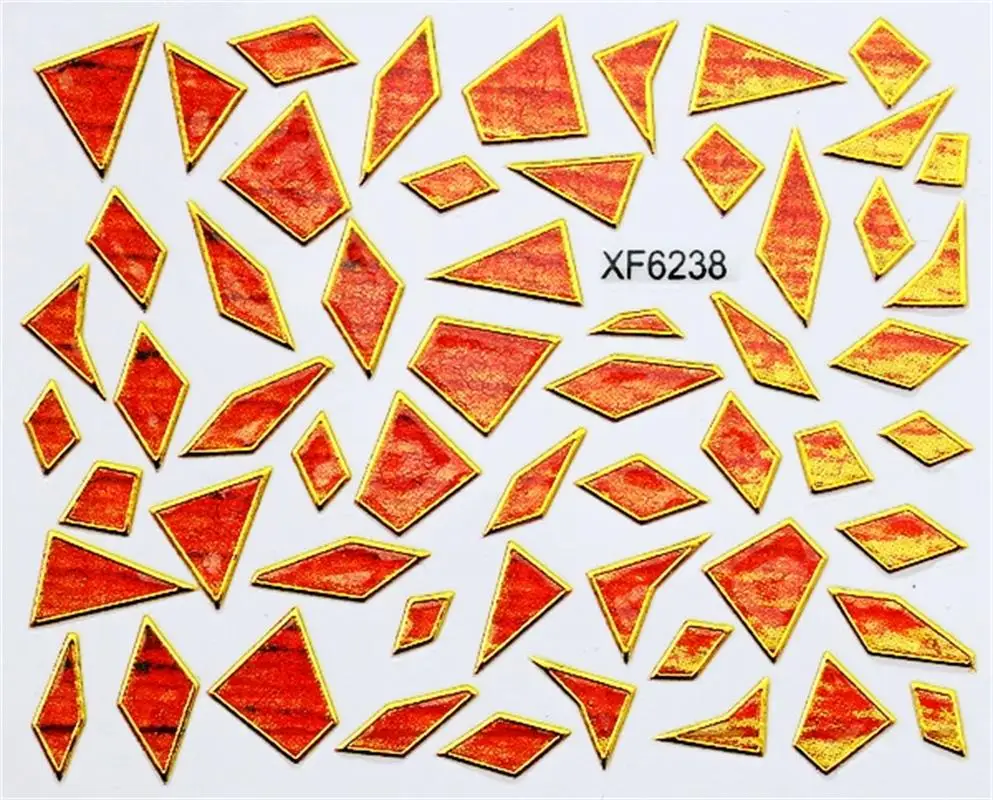 Фиолетовый водонепроницаемый стикеры 3D на ногти Nail Art для переноса воды DIY неправильный дизайн ногтей Советы Аксессуары инструмент украшения XF6254B - Цвет: XF6238