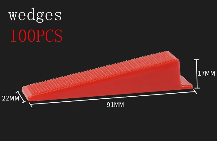100PCS wedges 100 шт. 1/1. 5/2/3 мм выравнивание клинья плиточные прокладки зажимы для напольных покрытий в клеточку измерены в ненатянутом инструмент для Raimondi Системы напольная плитка Наборы инструменты - Цвет: 100PCS wedges