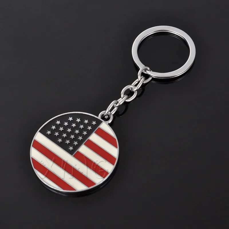 Автомобильный брелок для ключей США американский флаг автомобильных держатель
