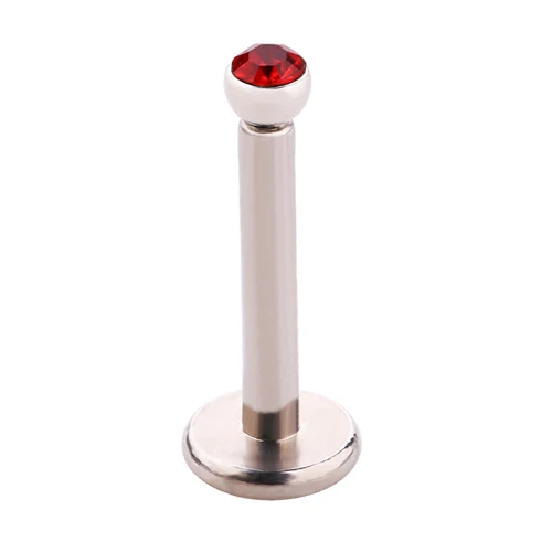 Red 5 шт./лот Bling кристалл головкой винт в Labret 16 г серьги для губ пикантные противоаллергические Пирсинг из нержавеющей стали украшения для тела для женщин LB02 - Окраска металла: Red