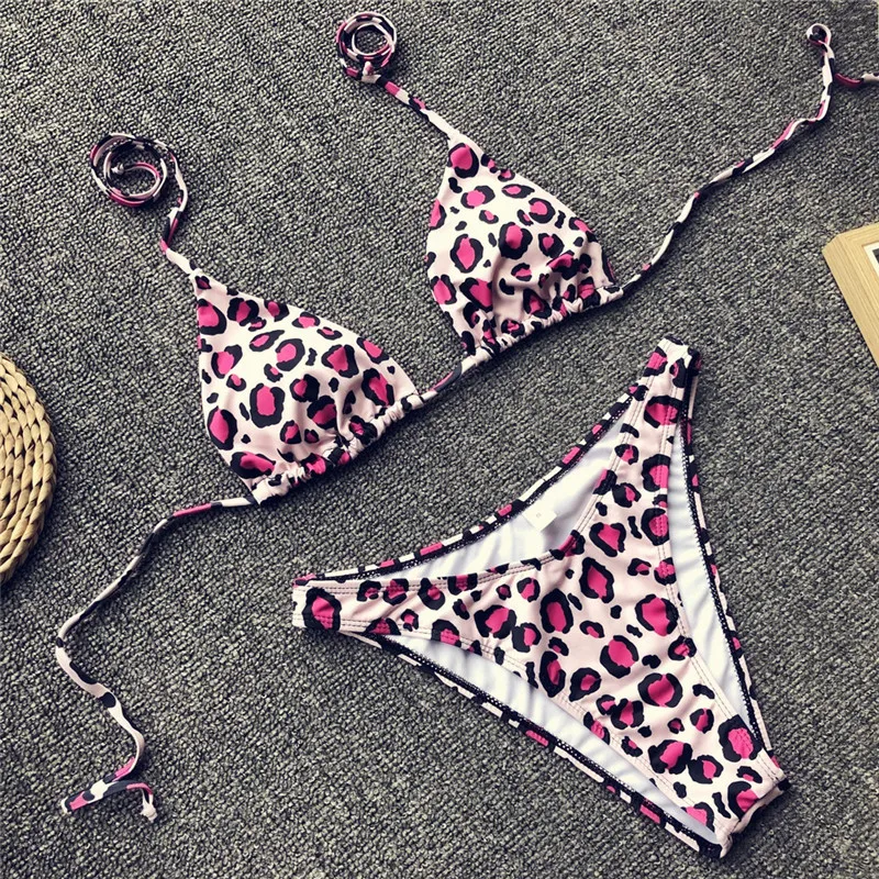 In-X розовый бикини с леопардовым узором 2019 микро бразильский купальник женский