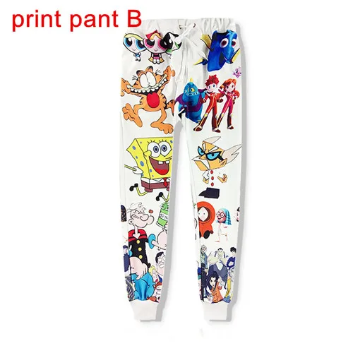 Print Pant B Брюки с рисунком из мультфильма; повседневные свободные спортивные брюки; женские брюки для бега в стиле хип-хоп; брюки для уличных танцев - Цвет: Print Pant B