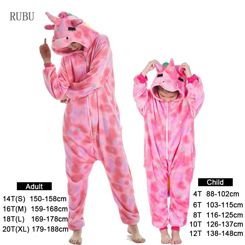 Rose star tianma Kigurumi/Пижама с единорогом для девочек и мальчиков; одежда для сна с животными; Детский комбинезон; зимняя Пижама для малышей; Пижама с рождественским оленем, львом, пандой; женская пижама - Цвет: Rose star tianma