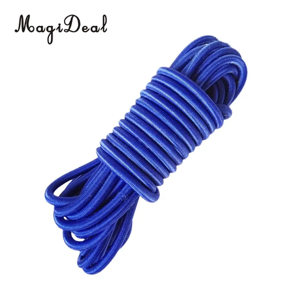 Blue MagiDeal 4 мм x 5 м сильный эластичный Круглый Банджи веревка шок шнур Привязать вниз морской лодка прицеп каяк серфинга на крышу - Цвет: Blue