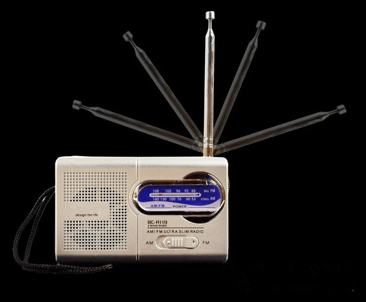 Совершенно новый портативный мини радиоприемник R119 с двухдиапазонным FM/AM