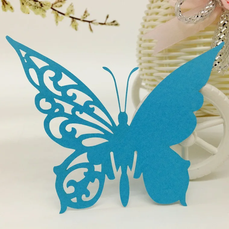 Butterfly Shape Red Wine Cup Card Laser Engraved Wedding Birthday Party Glass Table Decoration Supplies 5zSH054 | Дом и сад