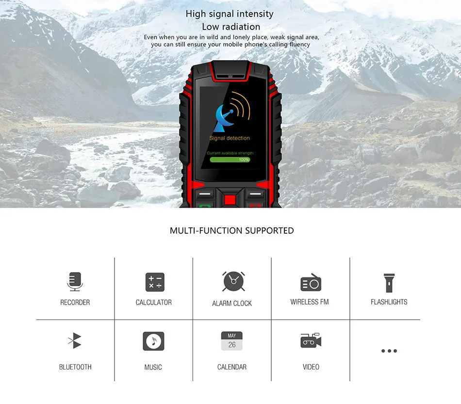XGODY ioutside T1 2G функция телефона IP68 Ударопрочный cep телефон 2,4 ''128M+ 32M GSM 2MP задняя камера FM телефон Celular 2G 2100mAh