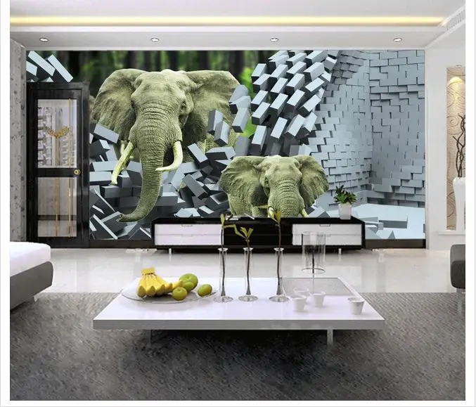 3D фото обои на заказ 3d настенная Гостиная слон персональный фон для гостиной |