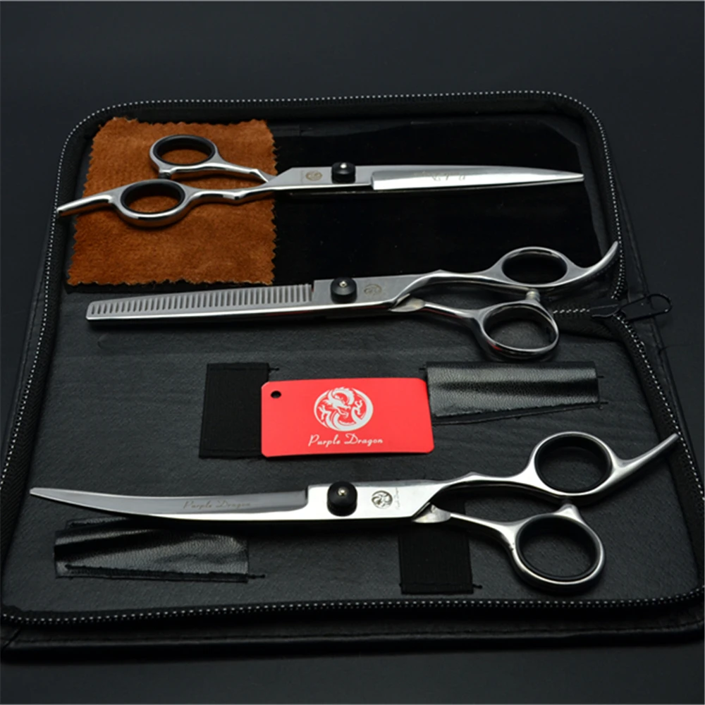UP-3Pcs " 17,5 см фиолетовый дракон Домашние животные волос ножницы истончение ножницы Уход за лошадьми для собаки кошки flur отсечения инструмент Z3001