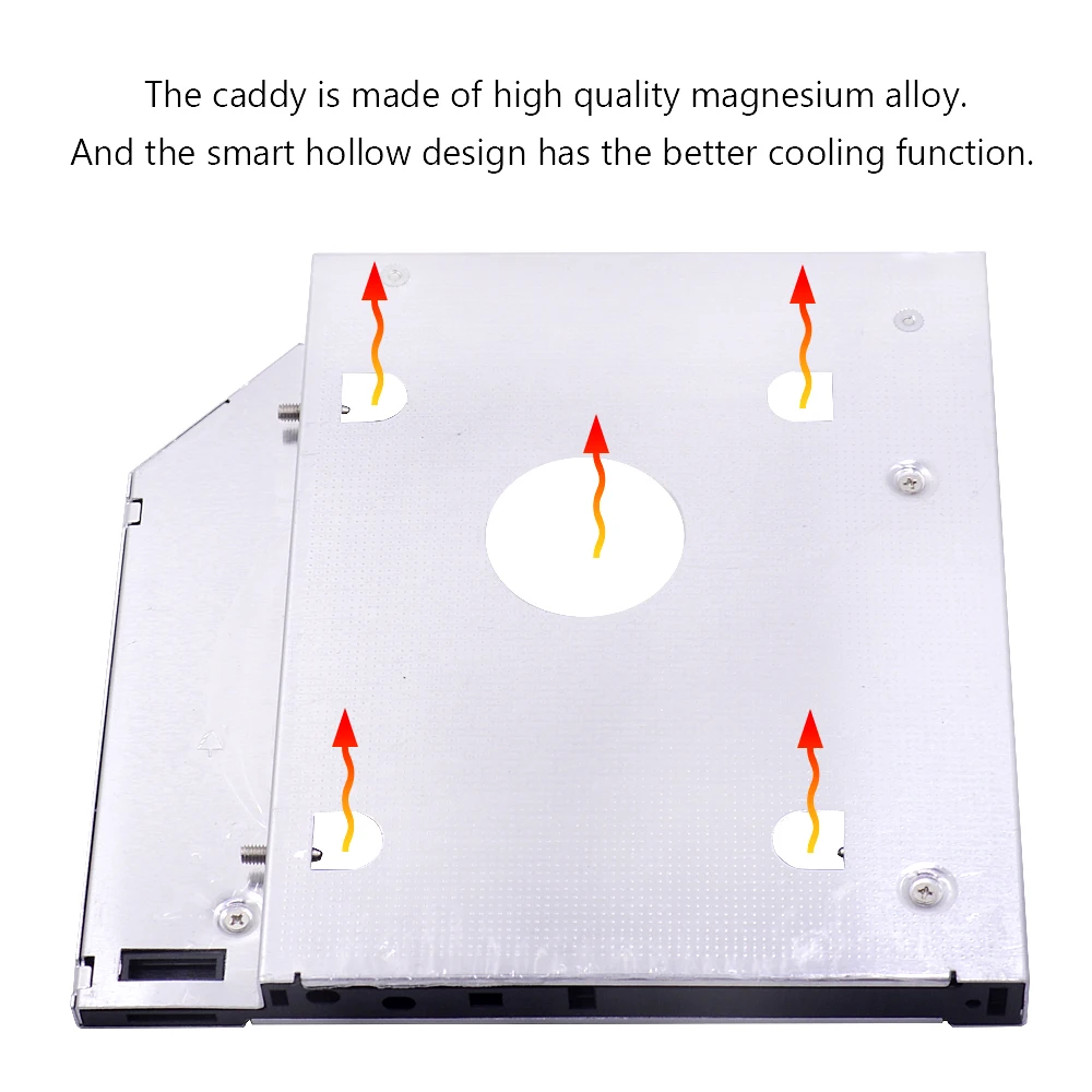CHIPAL 2nd HDD Caddy 12 7 мм Универсальный Алюминий для 2 5 &quot12 9 SSD корпус + двойной