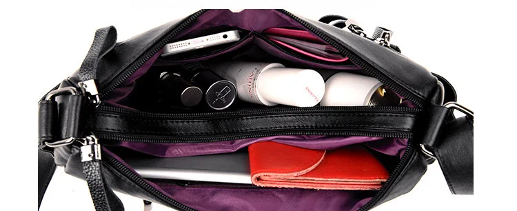 Новые женские сумки-мессенджеры Feminina Bolsa роскошные кожаные сумки женские сумки дизайнерские Sac основная дамская сумка на плечо черная