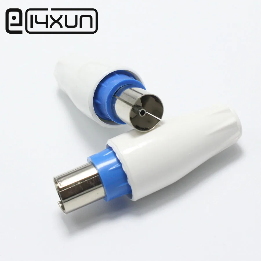 Штепсельная Вилка с разъемом для ТВ 2 шт. гнездо телевизора антенны коаксиальный