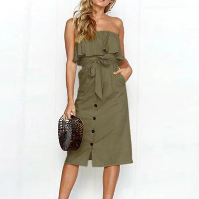 2018 Горячие Летняя Распродажа сексуальный лук галстук кнопку Slash шеи сплошной