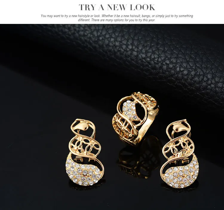 2017 золотые украшения полые цветок Ювелирные наборы в нигерийском стиле