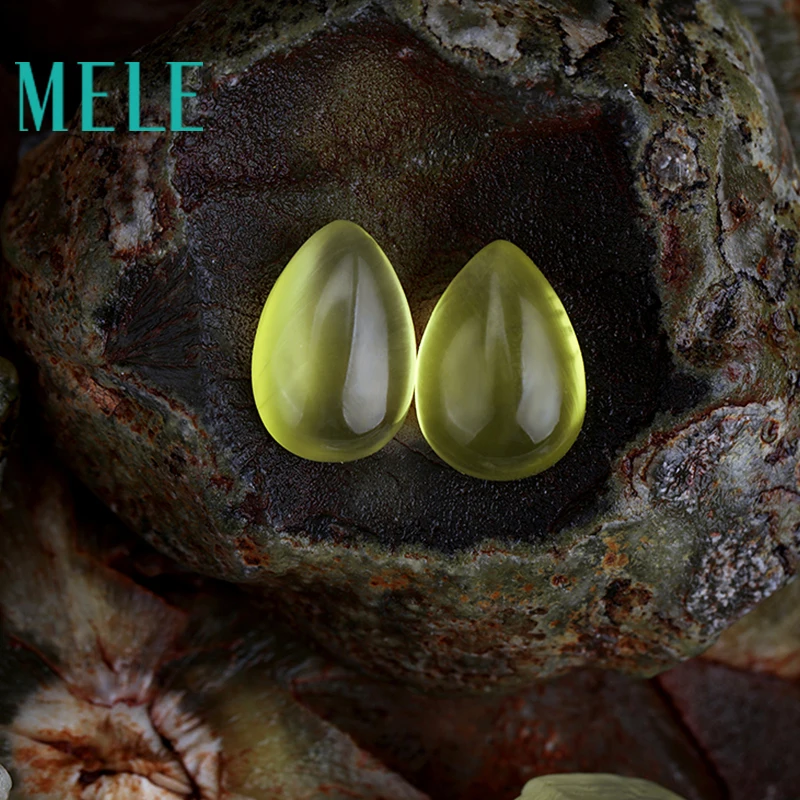 Натуральный Золотой Желтый prehnite10x14mm 6.3ct свободный камень Сделай Сам совпадающий