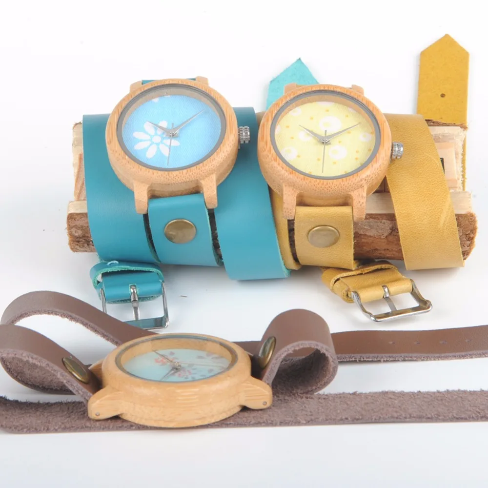 BOBO BIRD Bamboo женские часы с длинным ремешком многослойные кожаные часы с заклепками для девочек брендовые винтажные часы женские часы под платье в подарочной коробке