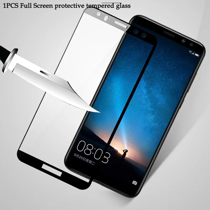 1 шт. для HuaWei Mate 10 lite полный экран защитное закаленное стекло + чехол мягкий задней