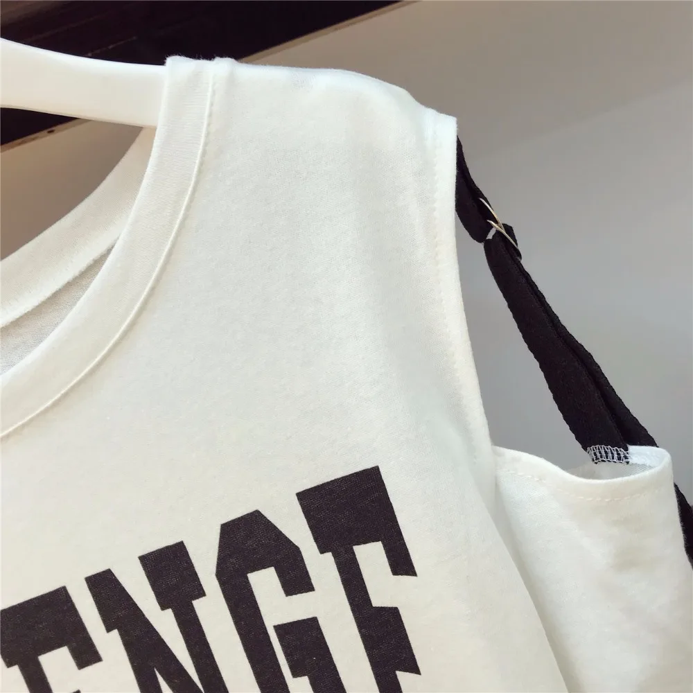 Женский комплект из 2 предметов футболка с открытыми плечами и длинная фатиновая