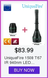 UniqueFire 1605 IR 940NM светодиодный светильник-вспышка 67 мм объектив инфракрасный светильник ночного видения фонарь 3 режима перезаряжаемый комплект для охоты