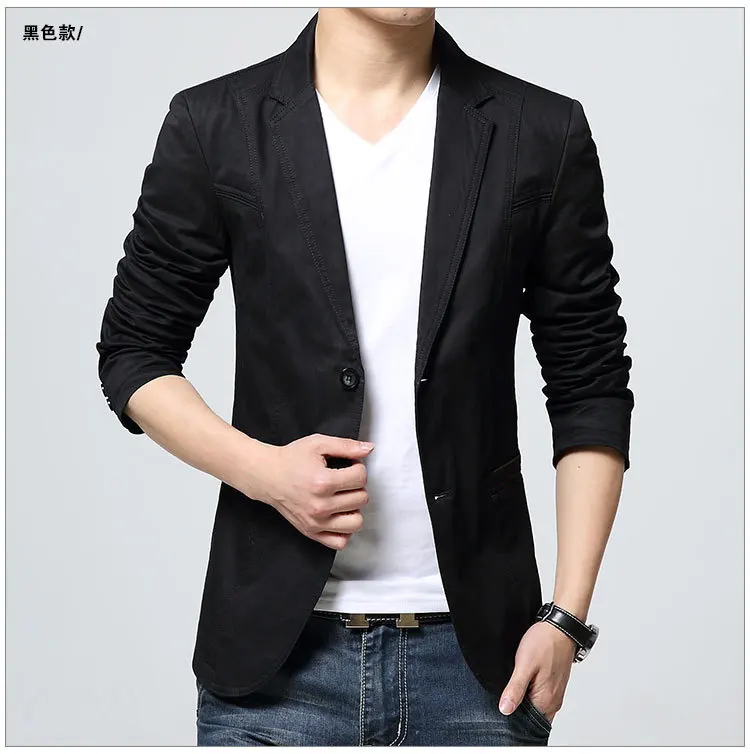 Мужчины повседневные блейзеры куртки Slim Fit костюм цвета хаки Куртки и пальто новая мода мужские хлопковые костюмы для отдыха пальто два бутонов блейзеры