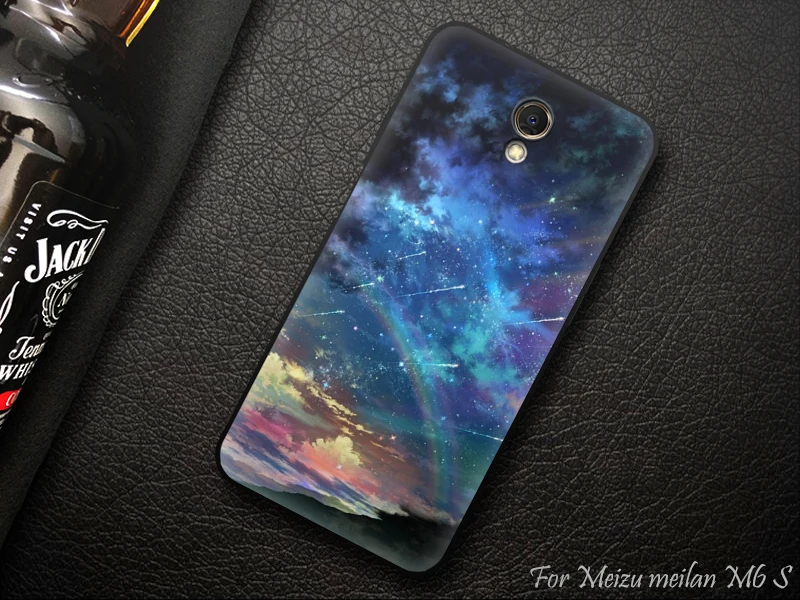 JURCHEN черный матовый Мягкий ТПУ силиконовый чехол для Meizu M6S 5," милый мультяшный принт Роскошные задние Сумки для Meizu M6S чехол