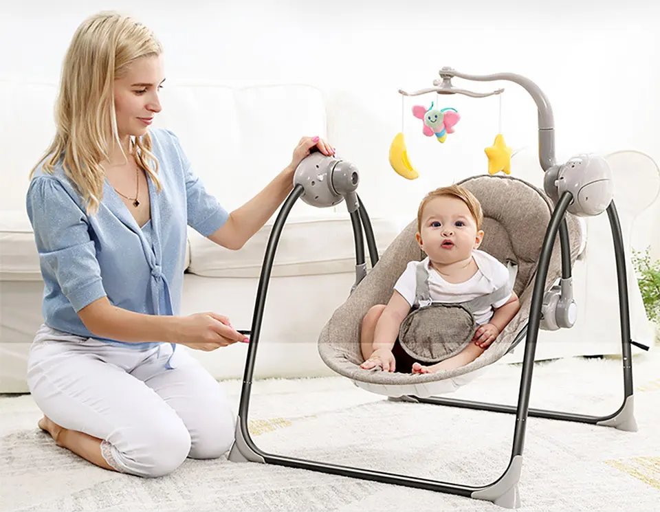 Детское кресло-качалка IMBABY, детские качели, электрическая детская колыбель с пультом дистанционного управления, кресло-качалка для новорожденных, кресло-качалка