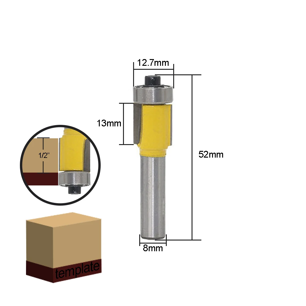 12pc 8mm Router Bit Tungsten Carbide Tipped Round Shank Milling Cutter Set For Woodworking Chipboard Wood Tool | Инструменты