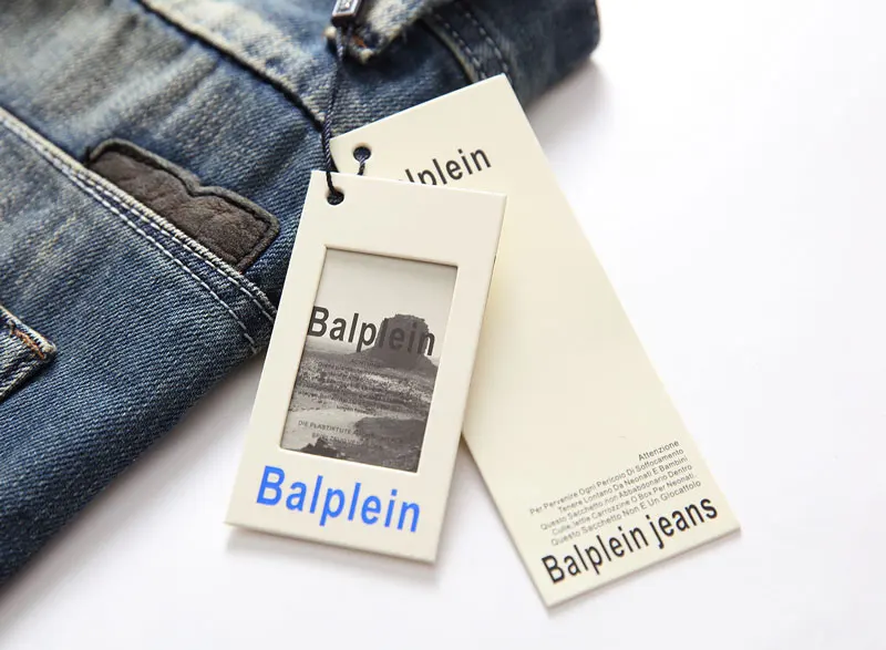 Новинка, горячая распродажа, модные мужские джинсы, бренд Balplein, прямые, рваные джинсы, итальянский дизайнер огорчен, джинсовые джинсы Homme! A982
