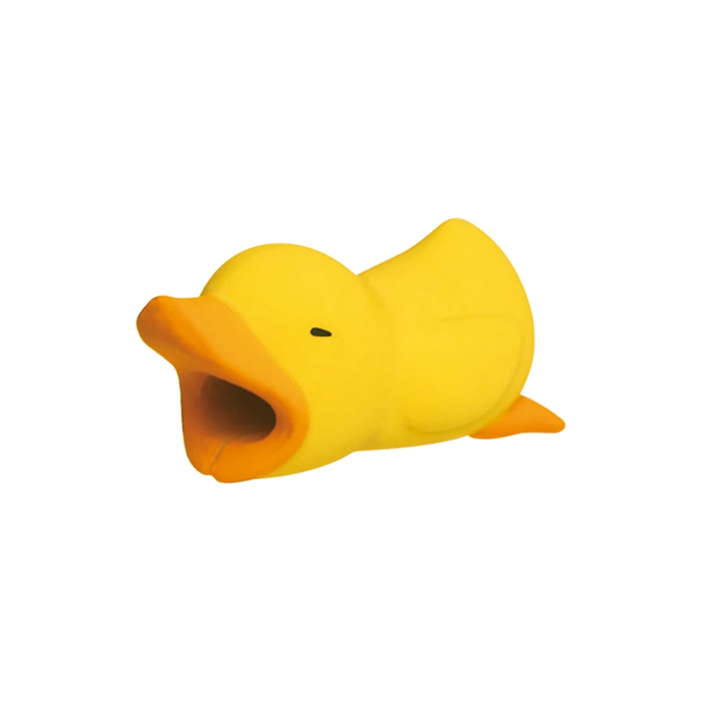 Duck Милые животные укуса моталки для iPhone USB кабель протектор Организатор Акула панда кусается кукла модель аксессуар протектор для кабеля передачи данных - Цвет: Duck