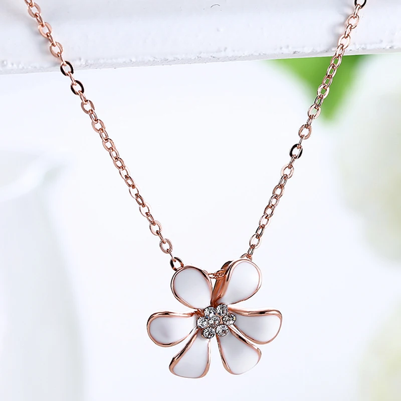 Женский кулон кристалл Цепочки и ожерелья цветущих змея цепи свадебные Ожерелья