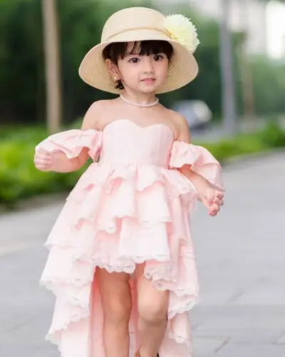 2019 Toddler Pink Beach Dress Kid Baby Girl Summer Sundress Lace Ruffle Princess Party Pageant Children Holiday Dresses | Детская одежда