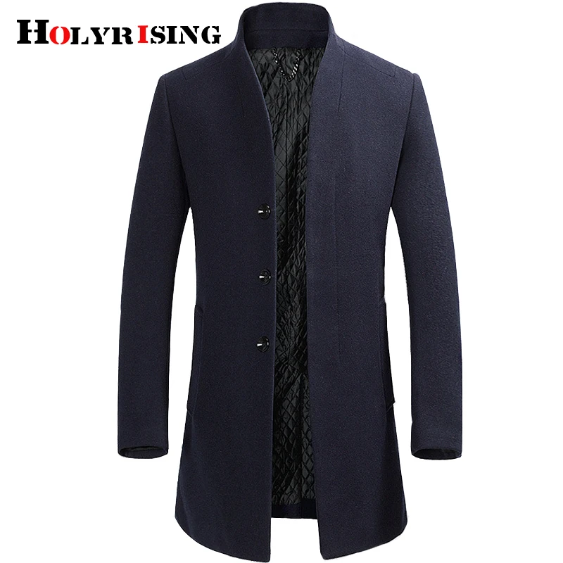 Holyrising мужские куртки и пальто шерстяные зимние casaco masculino 4 цвета кашемировое