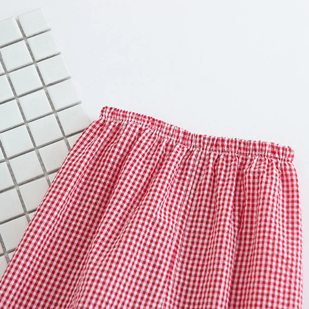 Плед для маленьких девочек шаровары с принтом Летние повседневные длинные штаны