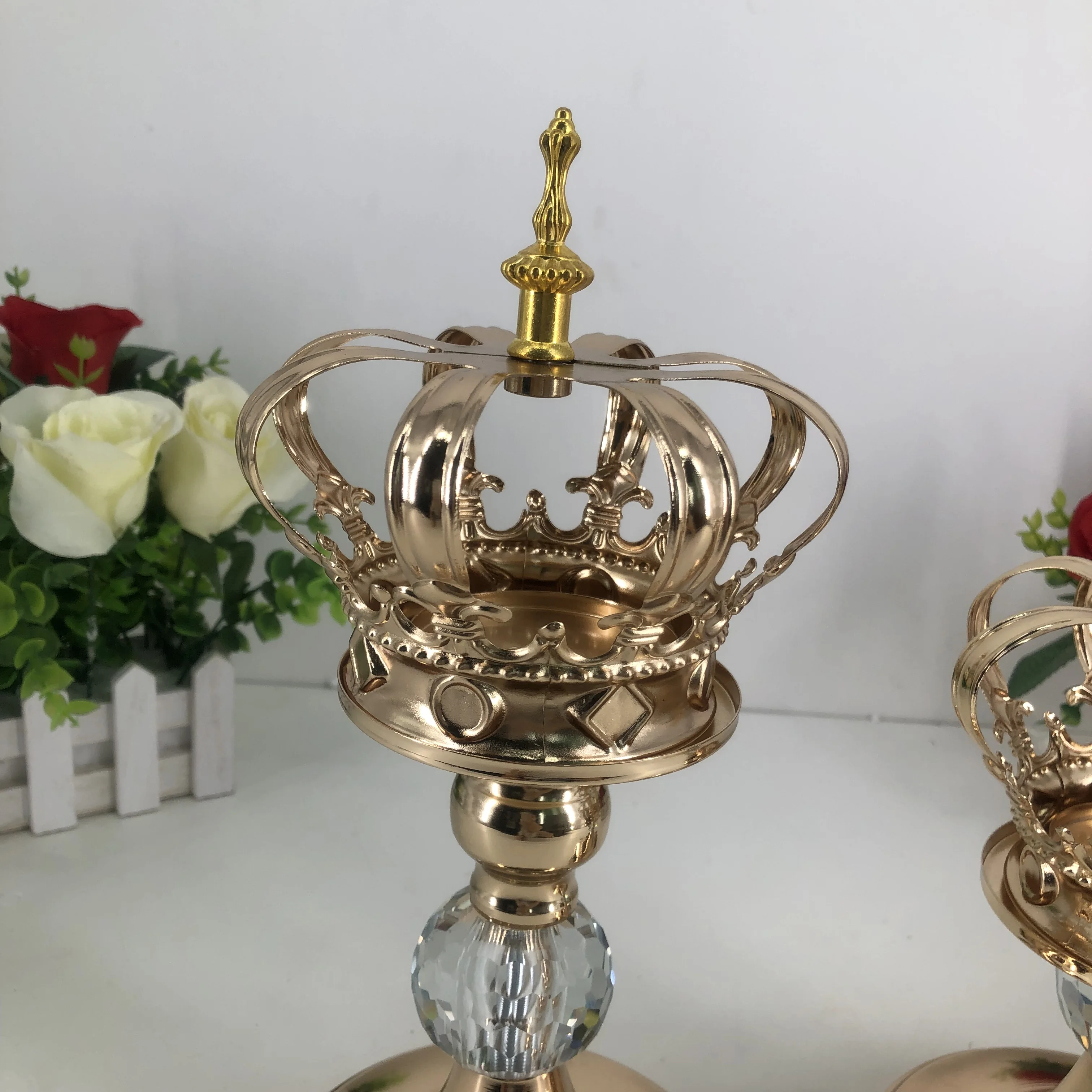 Подсвечники в форме золотой короны, подсвечник, Модный свадебный Изысканный подсвечник, вечерние подсвечники, украшение для дома