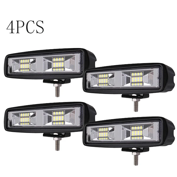 4PCS 6-дюймовый светодиодный рабочий светильник луч для мотоциклов и автомобилей SUV 4X4 4WD ATV DRL дополнительных внешних фар дальнего света Вспомогательный индикатор 12V 24V - Цвет: 4PCS