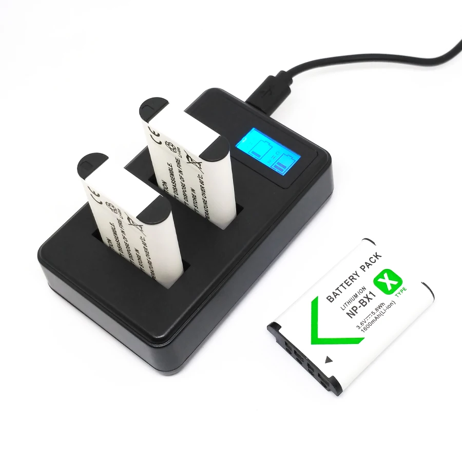 Зарядное устройство с двумя USB портами и ЖК дисплеем 4 шт.|Цифровые аккумуляторы| |