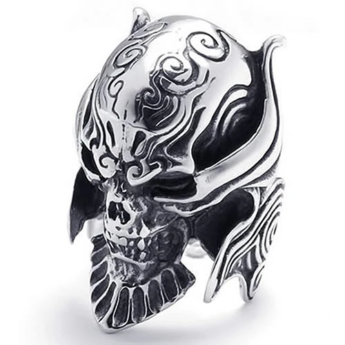 Men's Fashion Punk Gothic Jewelry Skull Warrior Helmet Stainless Steel Band Ring | Украшения и аксессуары