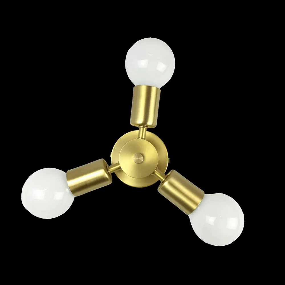 Современный 3-рычажный медный настенный светильник высокого качества ретро