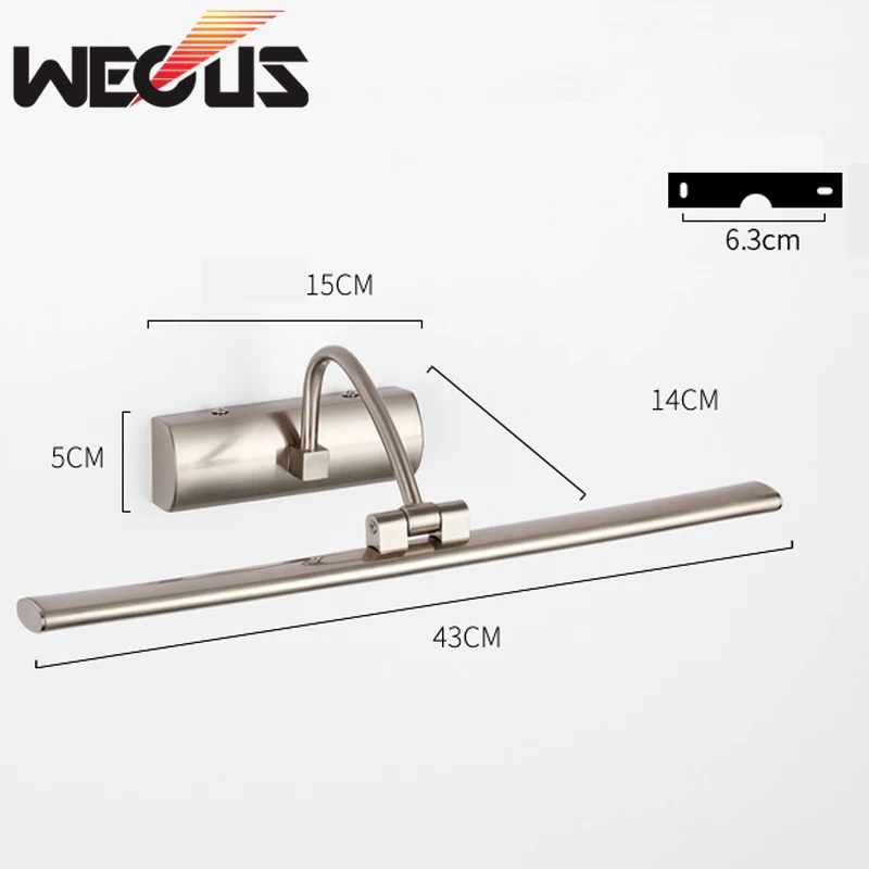 Стильное зеркало для ванной и туалета светодиодный настенный светильник простое