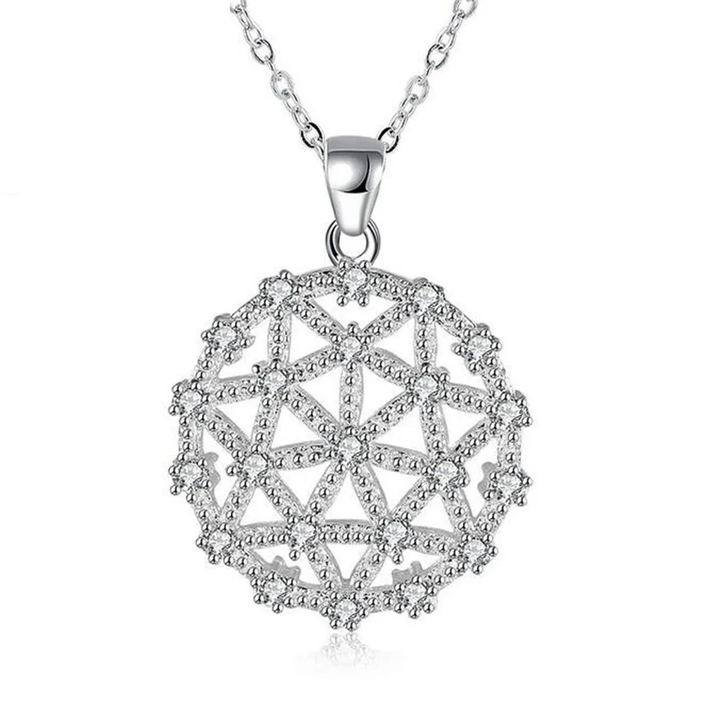 Ювелирное изделие, элегантная мода, полый цветок, дизайнерский штамп, серебро 925 пробы, цветная цепочка, оптовая продажа, ожерелье с подвеской