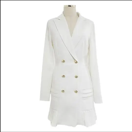 Женские блейзеры платья весенние двубортные с длинным рукавом сексуальное