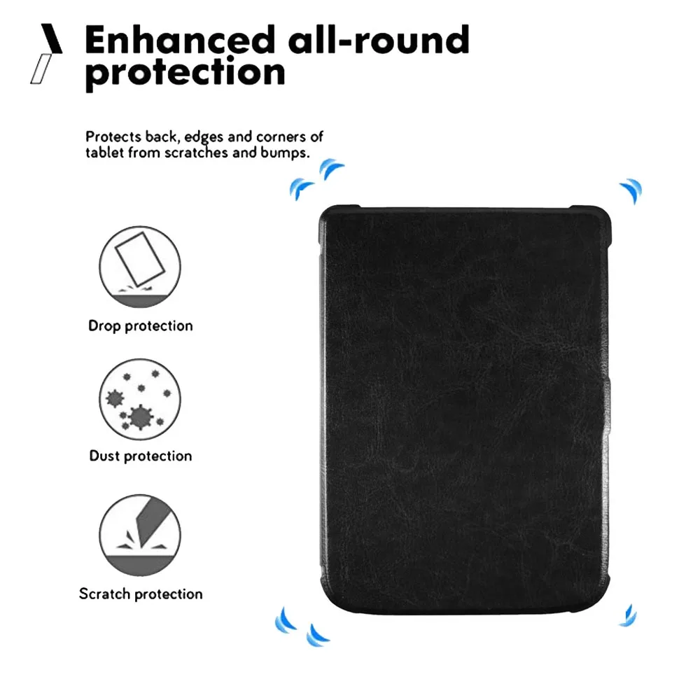 Для PocketBook Touch Lux 4& Touch HD 3 мягкий ТПУ чехол для электронных книг PB 616 627 632 eReader Auto Wake/Sleep защитные чехлы+ пленка+ ручка