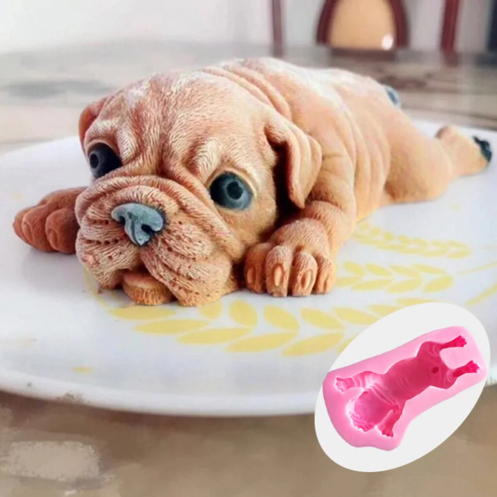 3D формочка для торта с грязной собакой сделай сам стерео Shar Pei Декор силиконовый
