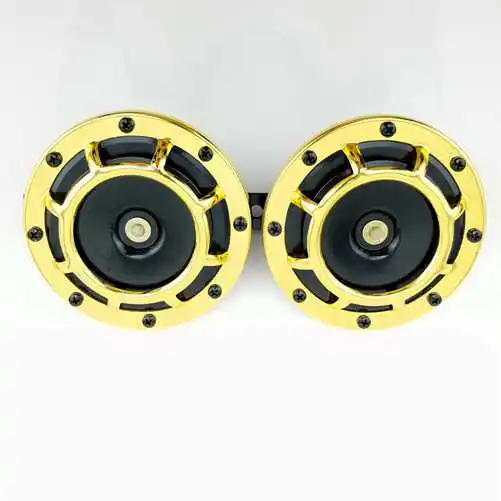Glod 2 шт. 12 v 115DB супер громкий звуковой сигнал компактный электрический взрыв тон воздуха рог комплект для мотоциклов и автомобилей - Цвет: Glod